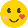 Smiling emoji with heart icon